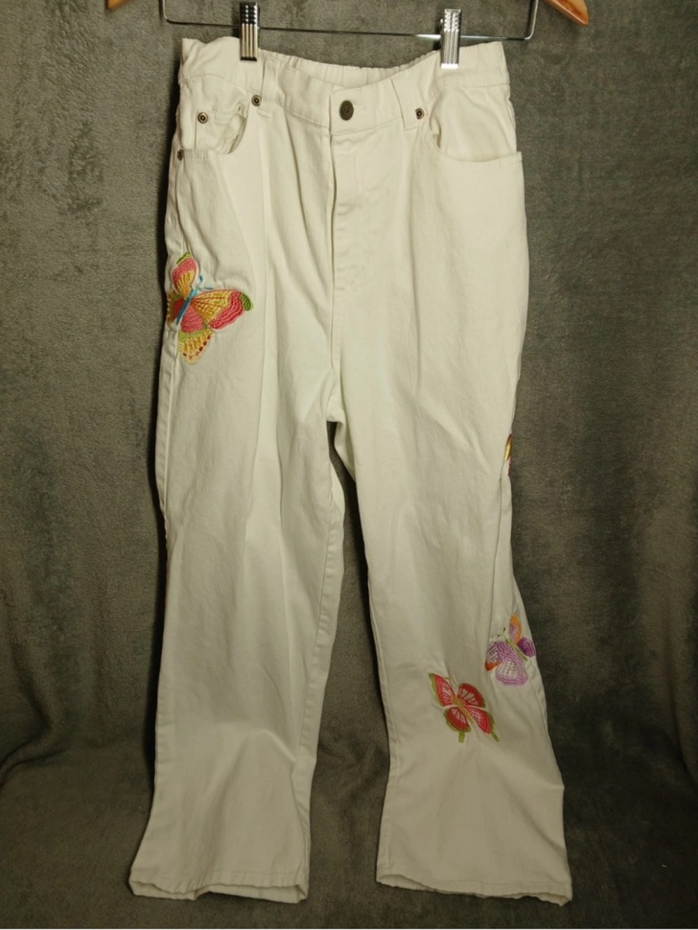 Vintage Quacker Factory Women’s Embroidered Butterfly Pants Size 1X NWT A7091